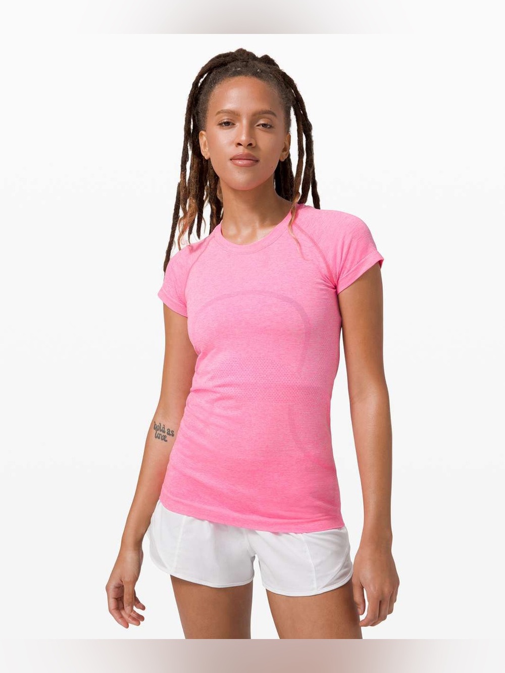 Lululemon Swiftly Tech Short Sleeve Top Shirt 2.0 Dark Prism Pink / White